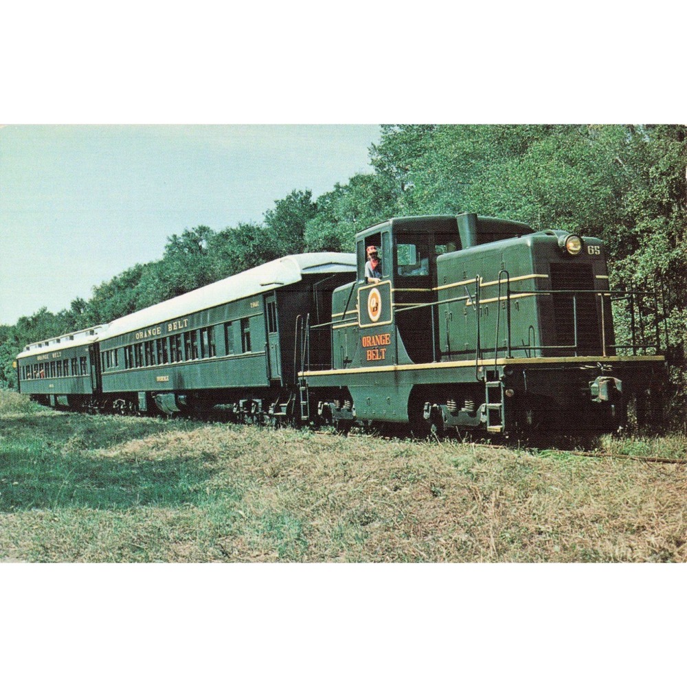 Vintage Orange Belt Route Postcard Trilby San Antonio Cypress RR Florida Train
